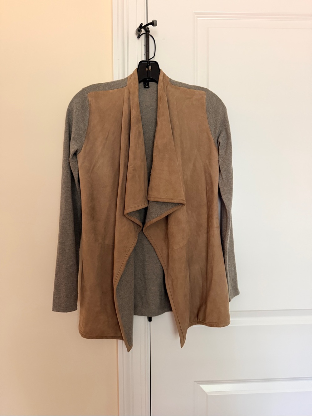 Ralph Lauren Taupe Suede-Front cashmere’s Drape Jacket